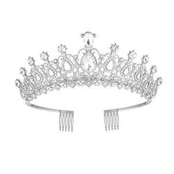 2 Stück Kronen-Haarband-Kopfschmuck, Prinzessin-Kronen-Stirnband for Frauen, Mädchen, Bräute, Hochzeit, Abschlussball, Geburtstagsfeier (Color : Style 1_2Pcs) von TRgqify-KM
