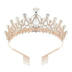 2 Stück Kronen-Haarband-Kopfschmuck, Prinzessin-Kronen-Stirnband for Frauen, Mädchen, Bräute, Hochzeit, Abschlussball, Geburtstagsfeier (Color : Style 3_2Pcs) von TRgqify-KM