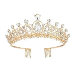 2 Stück Kronen-Haarband-Kopfschmuck, Prinzessin-Kronen-Stirnband for Frauen, Mädchen, Bräute, Hochzeit, Abschlussball, Geburtstagsfeier (Color : Style 4_2Pcs) von TRgqify-KM