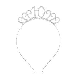 3-teiliges Kronen-Haarband-Kopfstück, Prinzessin-Kronen-Stirnband for Frauen, Mädchen, Bräute, Hochzeit, Abschlussball, Geburtstagsfeier (Color : Age 10-Style 3_3Pcs) von TRgqify-KM