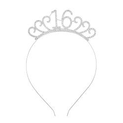 3-teiliges Kronen-Haarband-Kopfstück, Prinzessin-Kronen-Stirnband for Frauen, Mädchen, Bräute, Hochzeit, Abschlussball, Geburtstagsfeier (Color : Age 16-Style 3_3Pcs) von TRgqify-KM