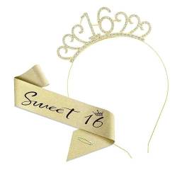3-teiliges Kronen-Haarband-Kopfstück, Prinzessin-Kronen-Stirnband for Frauen, Mädchen, Bräute, Hochzeit, Abschlussball, Geburtstagsfeier (Color : Age 16-Style 5_3Pcs) von TRgqify-KM