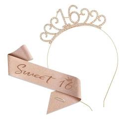 3-teiliges Kronen-Haarband-Kopfstück, Prinzessin-Kronen-Stirnband for Frauen, Mädchen, Bräute, Hochzeit, Abschlussball, Geburtstagsfeier (Color : Age 16-Style 6_3Pcs) von TRgqify-KM