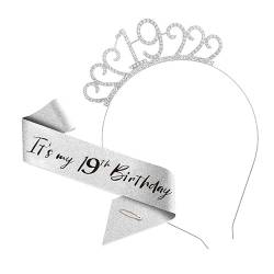 3-teiliges Kronen-Haarband-Kopfstück, Prinzessin-Kronen-Stirnband for Frauen, Mädchen, Bräute, Hochzeit, Abschlussball, Geburtstagsfeier (Color : Age 18-Style 4_3Pcs) von TRgqify-KM