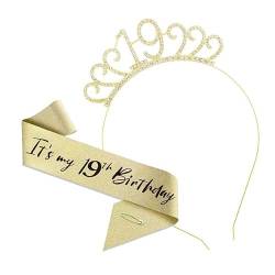 3-teiliges Kronen-Haarband-Kopfstück, Prinzessin-Kronen-Stirnband for Frauen, Mädchen, Bräute, Hochzeit, Abschlussball, Geburtstagsfeier (Color : Age 18-Style 5_3Pcs) von TRgqify-KM