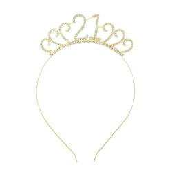 3-teiliges Kronen-Haarband-Kopfstück, Prinzessin-Kronen-Stirnband for Frauen, Mädchen, Bräute, Hochzeit, Abschlussball, Geburtstagsfeier (Color : Age 21-Style 1_3Pcs) von TRgqify-KM