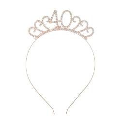 3-teiliges Kronen-Haarband-Kopfstück, Prinzessin-Kronen-Stirnband for Frauen, Mädchen, Bräute, Hochzeit, Abschlussball, Geburtstagsfeier (Color : Age 40-Style 2_3Pcs) von TRgqify-KM