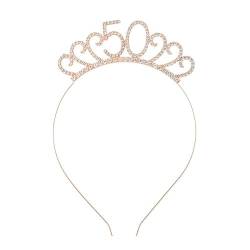 3-teiliges Kronen-Haarband-Kopfstück, Prinzessin-Kronen-Stirnband for Frauen, Mädchen, Bräute, Hochzeit, Abschlussball, Geburtstagsfeier (Color : Age 50-Style 2_3Pcs) von TRgqify-KM