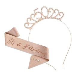 3-teiliges Kronen-Haarband-Kopfstück, Prinzessin-Kronen-Stirnband for Frauen, Mädchen, Bräute, Hochzeit, Abschlussball, Geburtstagsfeier (Color : Age 50-Style 6_3Pcs) von TRgqify-KM