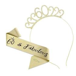 3-teiliges Kronen-Haarband-Kopfstück, Prinzessin-Kronen-Stirnband for Frauen, Mädchen, Bräute, Hochzeit, Abschlussball, Geburtstagsfeier (Color : Age 60-Style 5_3Pcs) von TRgqify-KM