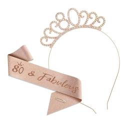 3-teiliges Kronen-Haarband-Kopfstück, Prinzessin-Kronen-Stirnband for Frauen, Mädchen, Bräute, Hochzeit, Abschlussball, Geburtstagsfeier (Color : Age 80-Style 6_3Pcs) von TRgqify-KM