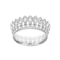 Kronen-Haarband-Kopfschmuck, Prinzessin-Kronen-Stirnband for Frauen, Mädchen, Bräute, Hochzeit, Abschlussball, Geburtstagsfeier (Color : Silver) von TRgqify-KM