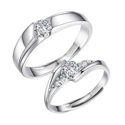 TRgqify-KM Moissan Paar Ring Silber 925 Schmuck Ehering Simulation Ehering weiblich (Color : Men's Ring 50 Cent (Closed), Size : 7) von TRgqify-KM