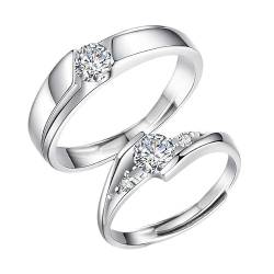 TRgqify-KM Moissan Paar Ring Silber 925 Schmuck Ehering Simulation Ehering weiblich (Color : Men's Ring 50 Points (Open), Size : 5) von TRgqify-KM
