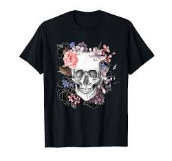 T-Shirt mit Totenkopf-Motiv, Rosen für Damen, Mädchen, Herren T-Shirt von TS - SHOP