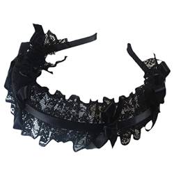 TSBB Mädchen Rüschen Spitze Stirnband mit Schleife Schleife Kawaii Haarreifen Wunderschöne süße Kopfschmuck Anime Lolita Cosplay Zubehör von TSBB