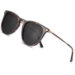 TSEBAN Vintage Damen Sonnenbrille Polarisierte Frauen Brille, Acetat-Rahmen & UV 400 Schutz,Schildpatt,Einheitsgröße von TSEBAN