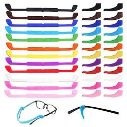 TSHAOUN 12 Pack Anti Slip Brillen Straps mit 12 Paar Ohr Griff Haken,Anti-Rutsch-Brillen-Halterung,Silikon Brillenhalter Antirutsch Brillenbügel Überzüg Brillen Ohrpolster Ohrbügel (12 colores) von TSHAOUN