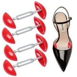TSHAOUN 4 Stücke Schuhspanner, Verstellbarer Schuhspanner, Unisex Schuhweite Expander, Rot mini Schuhspanner, Tragbarer Schuhspanner Rot, Verbessern Schuh Falten von TSHAOUN