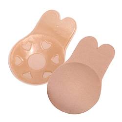 TSHAOUN Klebe BH，Push up BH Rückenfrei Unsichtbar BH Selbstklebender Silikon Nipple Cover Damen,Damen trägerloser BH Push up große Brust für rückenfreie und tief (C/D Cup) (C/D Cup) von TSHAOUN