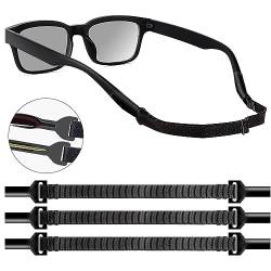TSHDNL Verstellbares Brillenband, 3 Stück, für Herren und Damen, Sportbrille, Sonnenbrillenhalter, Brillenhalter, Schwarz , One size von TSHDNL