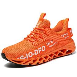 TSIODFO Herren Laufschuhe Athletic Walking Sneakers, Orange/Abendrot im Zickzackmuster (Sunset Chevron), 43 EU von TSIODFO