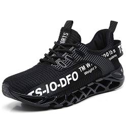 TSIODFO Herren Laufschuhe Athletic Walking Sneakers, Schwarz Weiß, 44.5 EU von TSIODFO