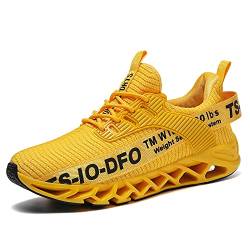 TSIODFO Herren-Sportschuhe, Laufschuhe, atmungsaktiv, Trail Athletic Schuhe, gelb, 46.5 EU von TSIODFO