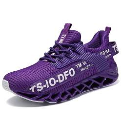 TSIODFO Sport-Laufschuhe für Herren, Netzstoff, atmungsaktiv, Traillaufschuhe, modische Sneakers, Schwarz (A55 Lila), 46 EU von TSIODFO