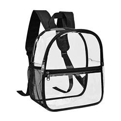 Klare Rucksack Durchsichtig Rucksack PVC Transparente Schulrucksack Schwarz Klarer Rucksack Wasserdichter Durchsichtiger 30*29*15cm Rucksack Klarer Handtasche Unisex für Arbeit Reisen Konzert Sport von TSLBW