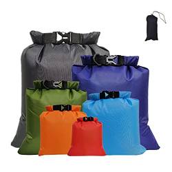 wasserdichte Tasche 6 Stück Packsack Tasche Wasserdicht Trockenbeutel Trockensack Trockentasche für Reisen Rafting Driften Schwimmen Schnorcheln Camping Radfahren Angeln Kajak Zubehör Mix Color von TSLBW