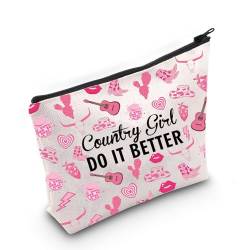 Country Women Gift Country Music Gift Cowgirls Cosmetic Bag Western Designs Bag Small Town Gift Western Country Gift, U.country Tasche, Kosmetiktaschen von TSOTMO