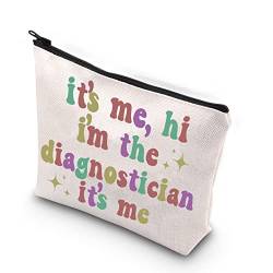 TSOTMO Diagnostik-Make-up-Tasche "It's Me, Hi I'm The Diagnostician It's Me", Geschenk für Frauen, Diagnostiker, Diagnosegerät, Beige, Diagnostiker von TSOTMO