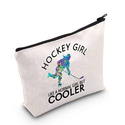 TSOTMO Hockey-Sport-Kosmetiktasche mit Reißverschluss, Eishockey-Design, Hockey-Design, wie ein normaler, aber kühlender Kosmetiktasche für Frauen (Hockeytasche), Hockey Girl, Kosmetiktaschen von TSOTMO