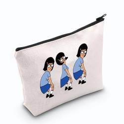 TSOTMO Tina inspirierte Make-up-Tasche Bobs Merchandise Reißverschlusstasche für Cartoon-Fans Burger Geschenk, Tina, Kosmetiktaschen von TSOTMO