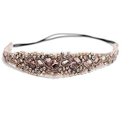 Damen Haarschmuck Strass Stirnband Kristall Kopfschmuck Gold Glitzer Haarband Haarschmuck von TSRING