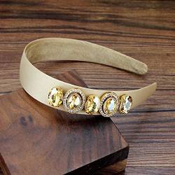 Einfache Diamant-Haarbänder, Kristall und Perlen, Damen-Haarbänder, breites Strass-Stirnband, Haarschmuck, Gold von TSRING