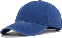 TSSGBL Vintage Baumwolle gewaschen Baseball Caps unstrukturiert niedriges Profil verstellbar Distressed Dad Hut für Männer Frauen S-M-XXL, Königsblau, M/L von TSSGBL