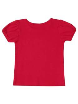 TSSOE Baby Mädchen Kurzarm Bio Baumwolle T-Shirt Unisex Kinder Baumwolle einfarbig Shirt Weich Atmungsaktiv Babyshirt Gr. 68 92 110 116 122 Rot C 92-98 von TSSOE