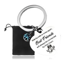 TSUWNO Gravierte Herz-Schlüsselanhänger für beste Freundinnen - tolle Geschenkideen zum Geburtstag oder als Freundschaftsgeschenk für Freundinnen und Freunde. von TSUWNO