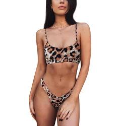 TSWRK Damen Bikini Set Cutout Bikini Split Swimsuits Leopard Schlange Badeanzug Zweiteiliger Bademode Push-Up Badeanzug von TSWRK
