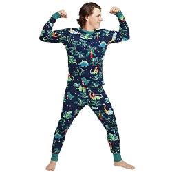 TSWRK Familien Schlafanzug Familien Pyjama Dinosaurier Print Homewear Set Nachtwäsche für Herren von TSWRK