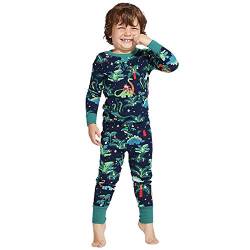 TSWRK Familien Schlafanzug Familien Pyjama Dinosaurier Print Homewear Set Nachtwäsche für Kinder von TSWRK