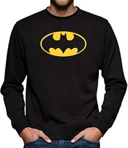 Batman Logo Sweatshirt Pullover Herren XXL Schwarz von TShirt-People