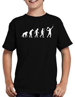 Evolution Tennis T-Shirt Kinder Spass Fun Lustig Sprüche 152/164 Schwarz von TShirt-People