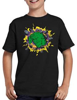 Hulk Smashing T-Shirt Kinder 110/116 Schwarz von TShirt-People