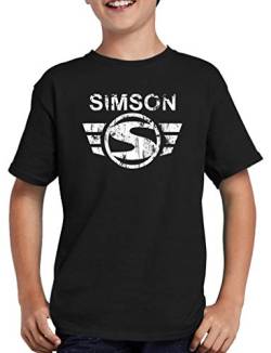 Simson Logo T-Shirt Kinder 152/164 Schwarz von TShirt-People