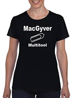 TSP MacGyvers Multitool Damen T-Shirt S Schwarz von TShirt-People