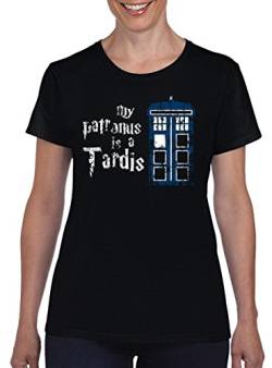 TSP My Patronus is a Tardis Damen T-Shirt XXL Schwarz von TShirt-People