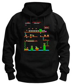 TSP Retro Mario 1UP Kapuzen-Sweatshirt Herren 4XL Schwarz von TShirt-People